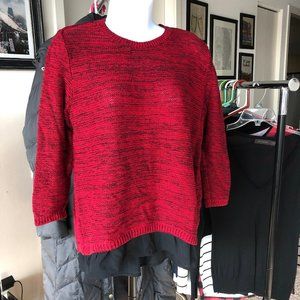 The Limited // Red & Black Space Dye Open Back Top